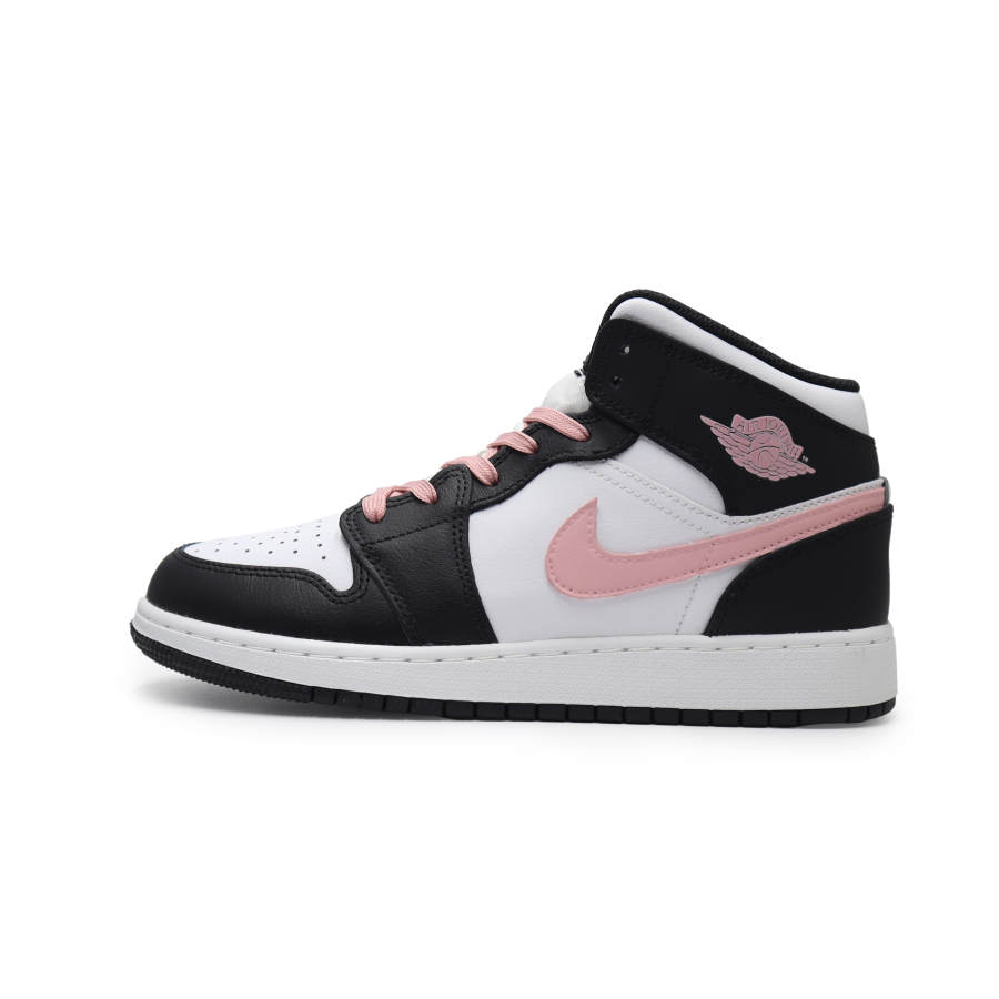 Jordan Jordan Air Jordan 1 Slip Resistant Abrasion Resistant High top Children's Basketball Shoes Black White Pink Teenagers