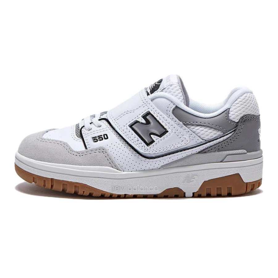 New Balance New Balance NB 550 Cushioning, Wear Resistant Low top Kids' Skateboarding Shoes Gray White Kids'