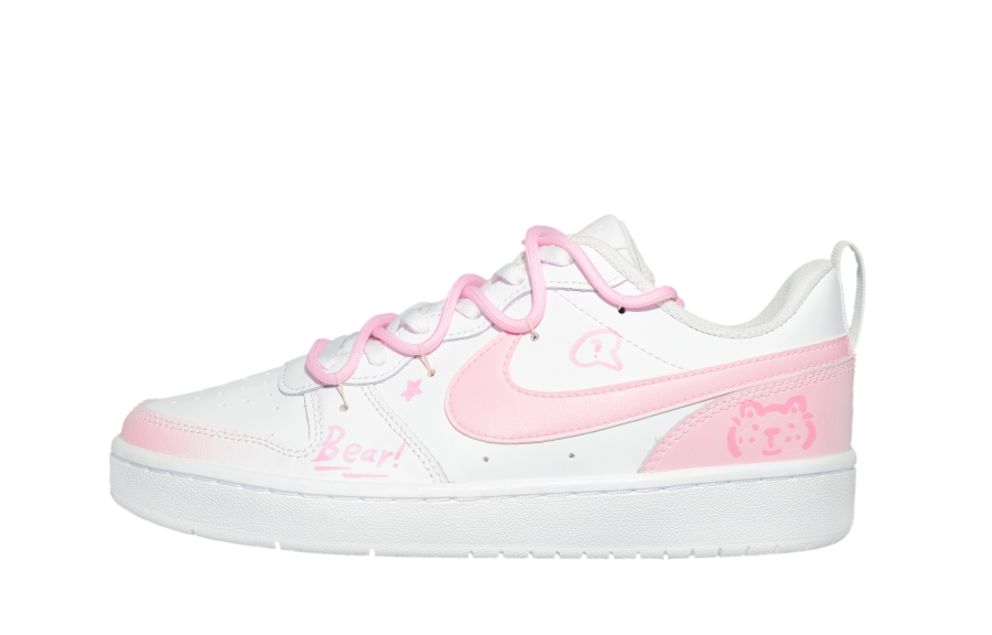 Nike Nike Court Borough Barcelona Bear Synthetic Leather Slip Resistant Abrasion Resistant Low top Kids' Skateboarding Shoes