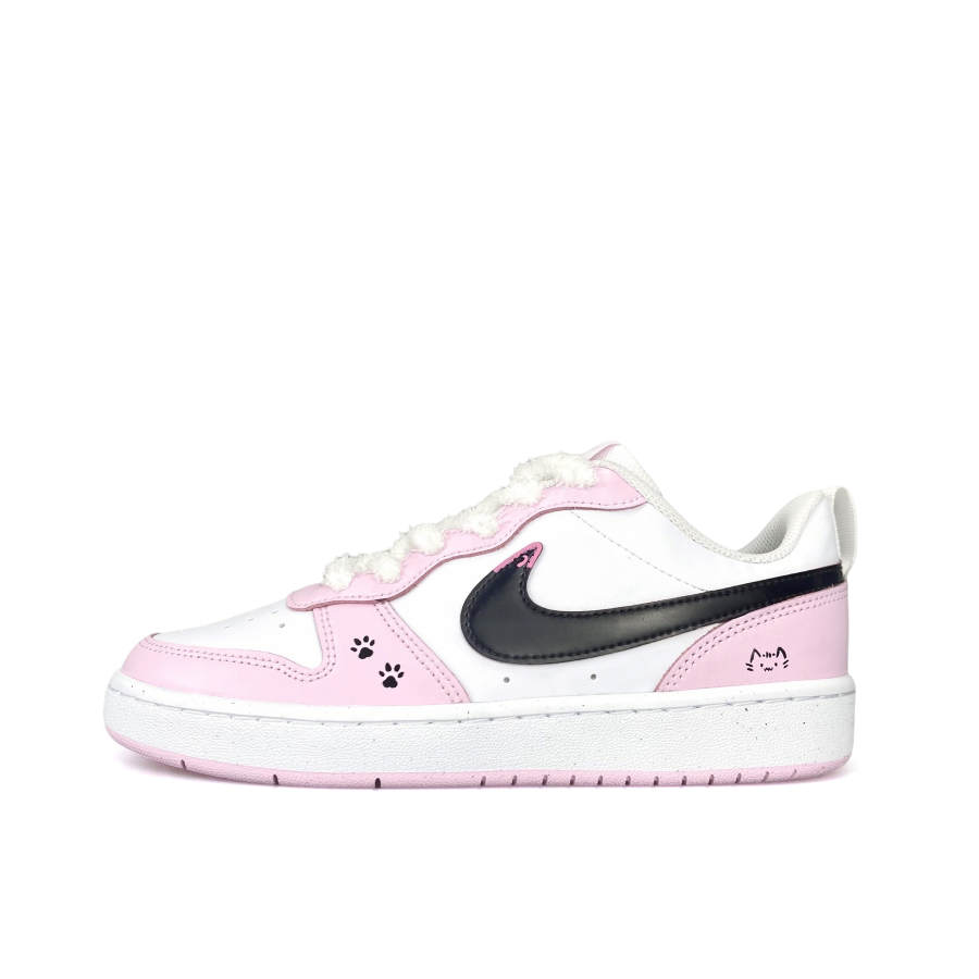 Nike Nike Court Borough Cherry Blossom Meow Step Slip Resistant Cushioning Abrasion Resistant Low top Skateboard Shoes
