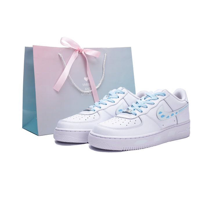 Nike Nike Air Force 1 Blue Sky And White Clouds Series Cow Leather Anti Kick Abrasion Resistant