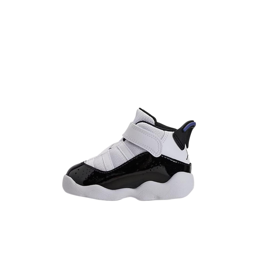 Jordan Jordan Air Jordan 6 Rings Soft And Comfortable Slip Resistant Abrasion Resistant High top Toddler Shoes Black White