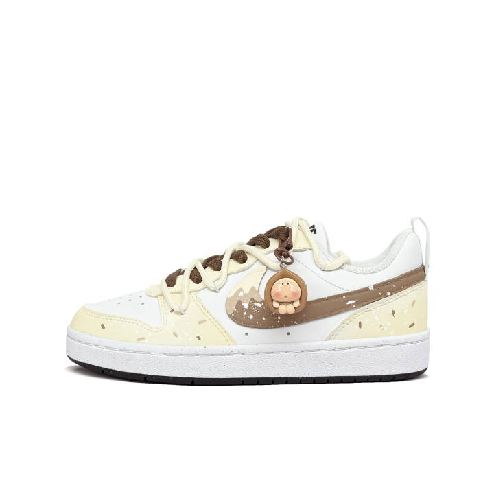 Nike Nike Court Borough Caramel Matcha Synthetic Leather Cushioning Abrasion Resistant Quick Dry Low top Skateboard Shoes