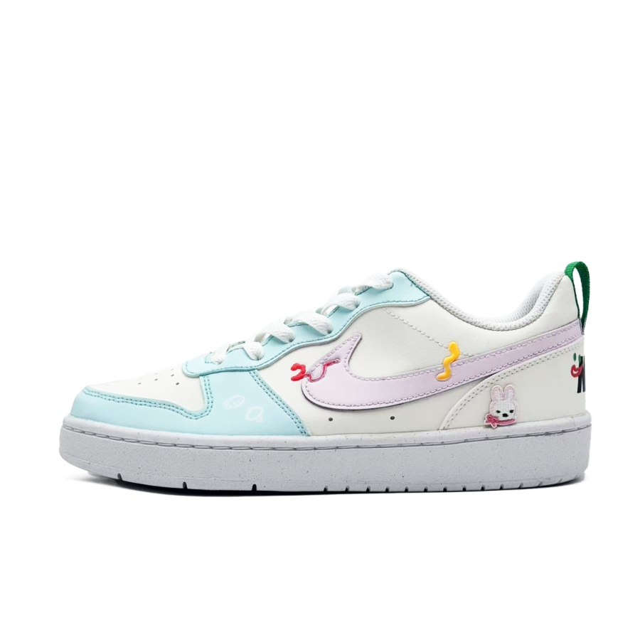 Nike Nike Court Borough Slip Resistant Abrasion Resistant Low top Kids' Skateboarding Shoes Light Green Teenagers