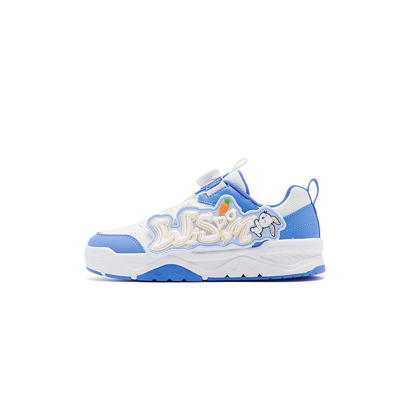QIAODAN Synthetic Leather, Textile Cushioning Low top Kids' Skateboarding Shoes Jordan White/Wind Blue Kids'
