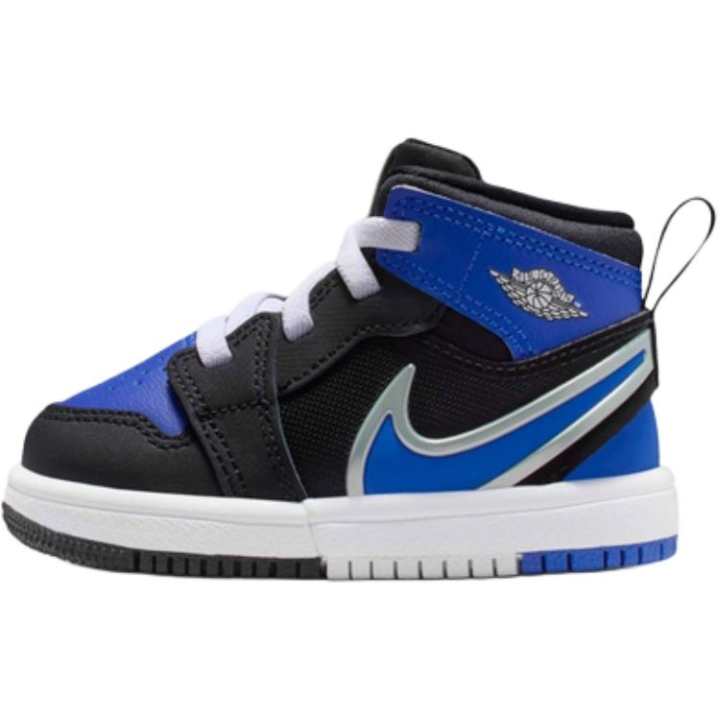Jordan Jordan 1 Mid top Toddler Shoes Black Blue Infant And Toddler