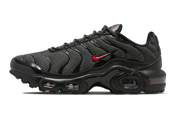 Nike Nike Air Max Plus Black University Red Reflective Silver GS