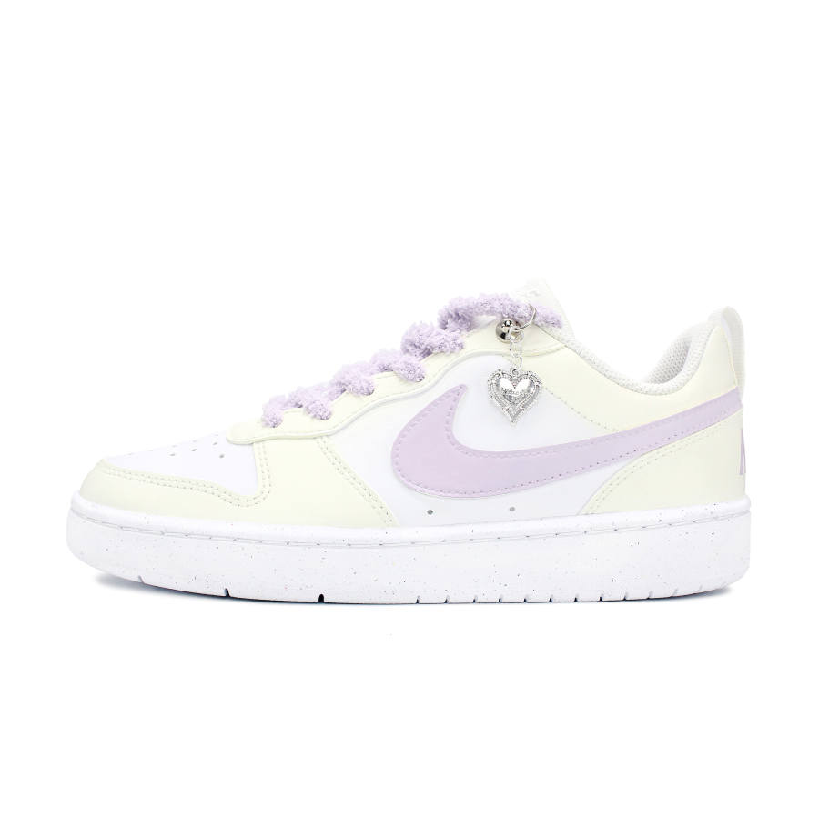 Nike Nike Court Borough Slip Resistant Abrasion Resistant Low top Kids' Skateboarding Shoes Yellow Purple Teenagers