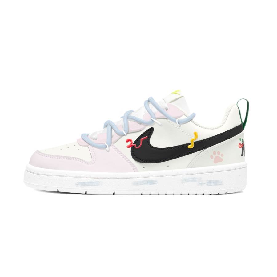 Nike Nike Court Borough Slip Resistant, Abrasion Resistant, Breathable Low top Kids' Skateboarding Shoes Pink Teenagers