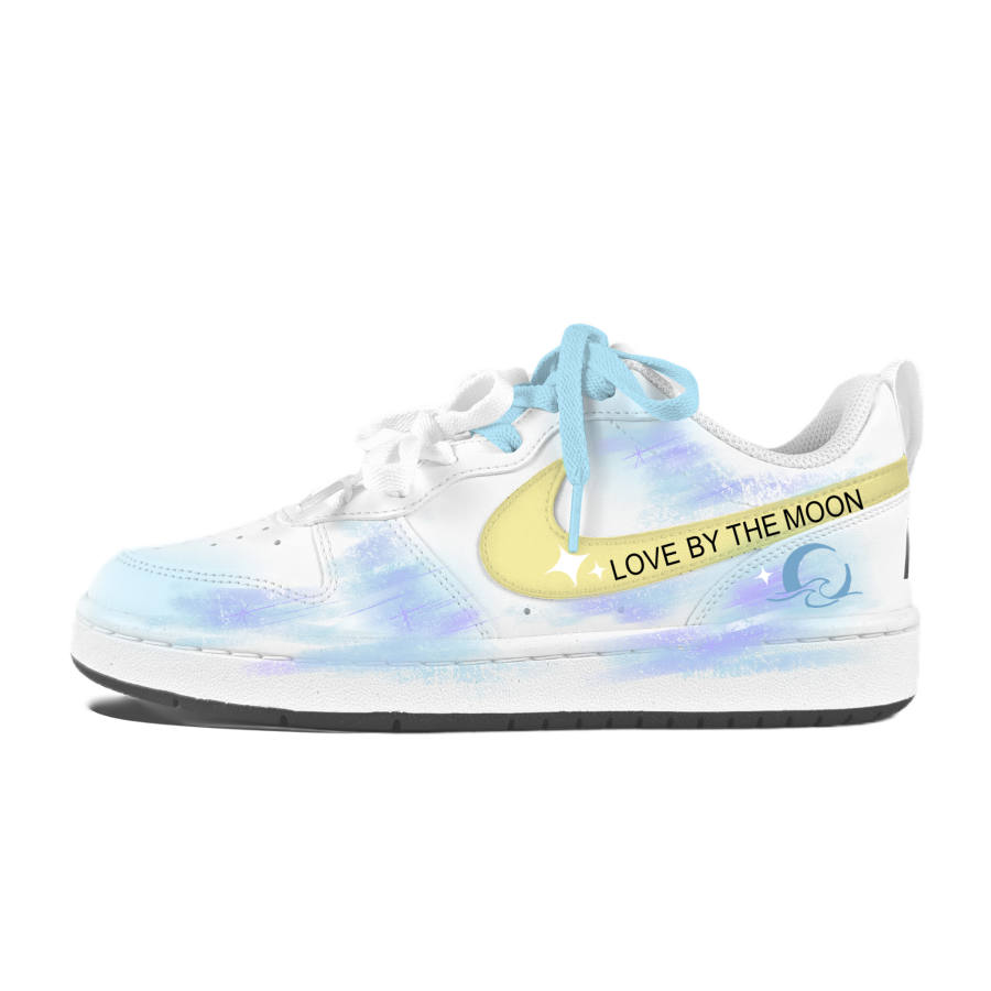 Nike Nike Court Borough Illuminated By The Sun And Moon Low top Kids' Skateboarding Shoes White Teenagers