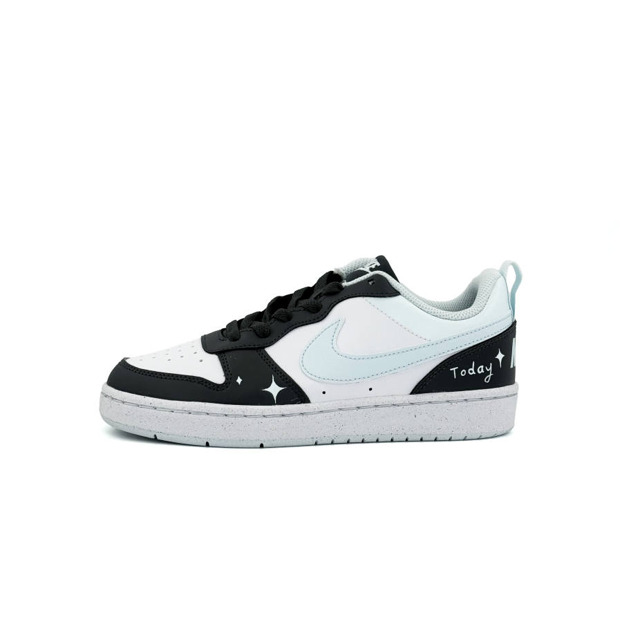 Nike Nike Court Borough Zhuo Yu Synthetic Leather Slip Resistant Abrasion Resistant Low top Kids' Skateboarding Shoes