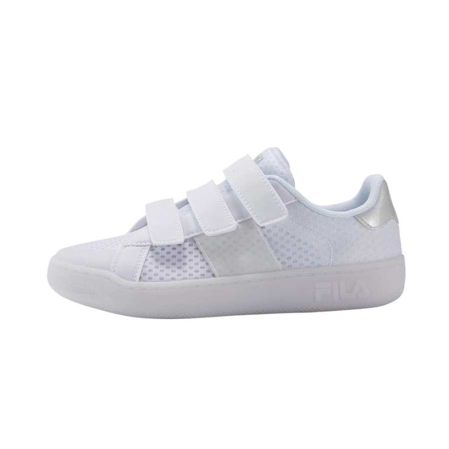 FILA KIDS Slip Resistant, Abrasion Resistant, Breathable Low top Kids Lifestyle Shoes FILA White Kids'