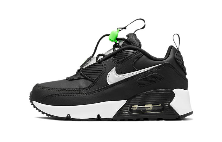 Nike Nike Air Max 90 Toggle Leather Cushioning Abrasion Resistant Rebound Low top Running Shoes Black White