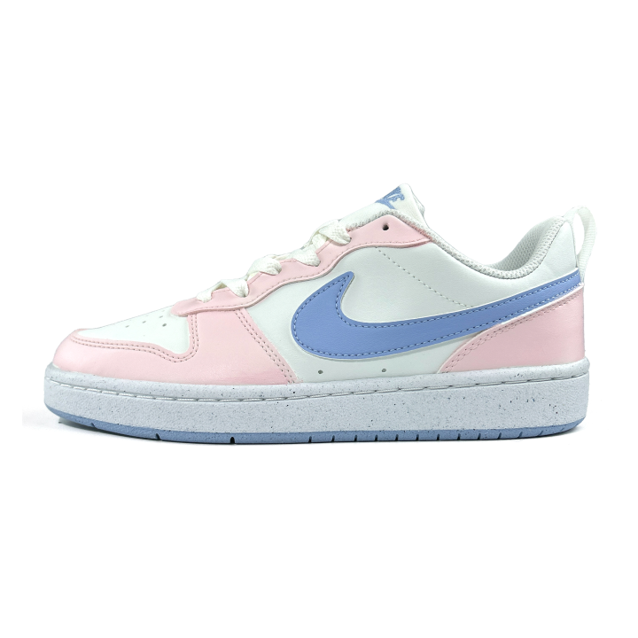 Nike Nike Court Borough Pink Fruit Bubble Synthetic Leather Lightweight Cushioning Height Increasing Low top