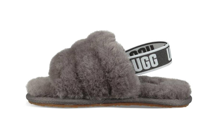 UGG UGG FLUFF YEAH Slide Children's Sandals Charcoal Gray Pre school