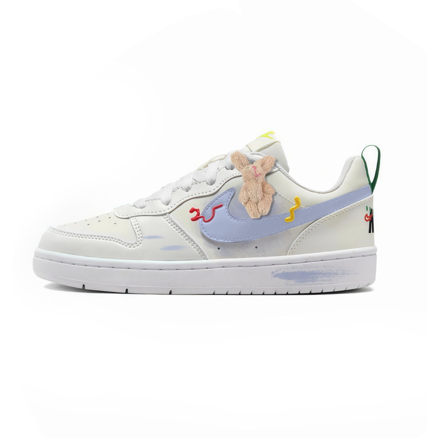 Nike Nike Court Borough Light Blue Mist Slip Resistant Abrasion Resistant Low top Kids' Skateboarding Shoes Blue Teenagers