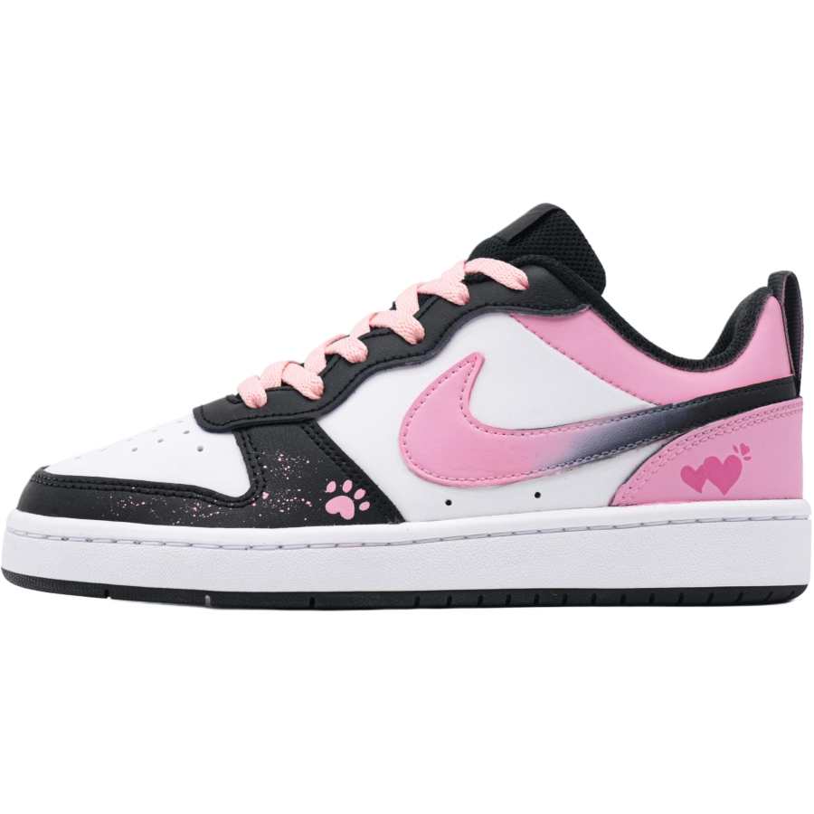 Nike Nike Court Borough Sweet Style Cat Paw Leather Cushioning, Wear Resistant Low top Kids' Skateboarding Shoes Pink