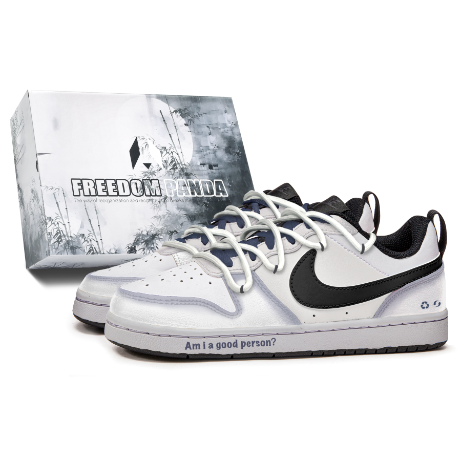 Nike Nike Court Borough Aurora Slip Resistant Abrasion Resistant Low top Kids' Skateboarding Shoes White Blue Teenagers