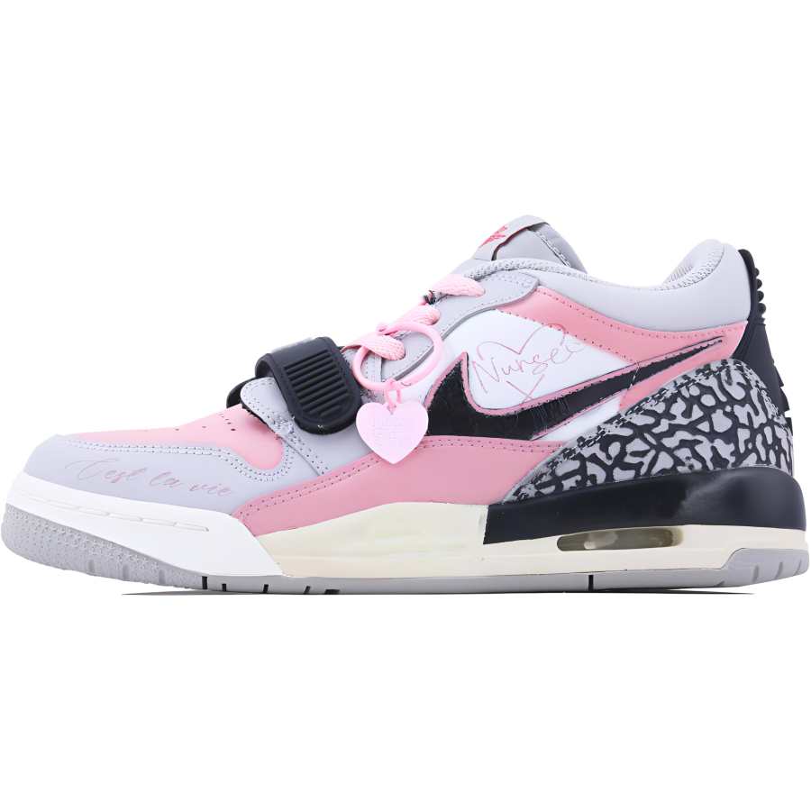 Jordan Jordan Legacy 312 Cushioning Low top Children's Basketball Shoes Black Pink Teenagers