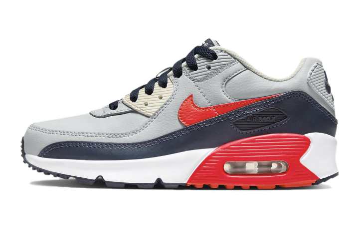 Nike Nike Air Max 90 Leather GS 'Light Smoke Bright Crimson'