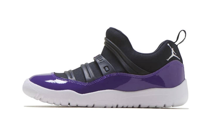 Jordan Jordan Air Jordan 11 Retro Little Flex 'Black Court Purple' Slip Resistant, Abrasion Resistant, Lightweight