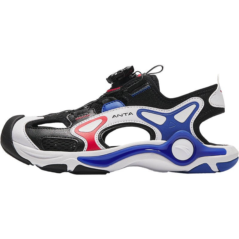 Antakids Synthetic Leather Slip Resistant Breathable Anti Kick Low top Children's Sandals Black White Blue Teenagers