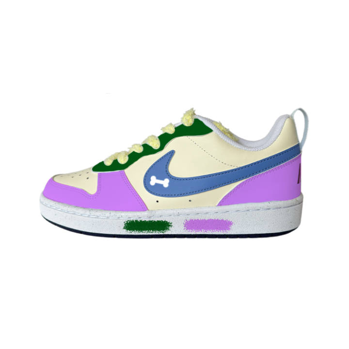 Nike Nike Court Borough Grape Synthetic Leather Abrasion Resistant Slip Resistant Cushioning