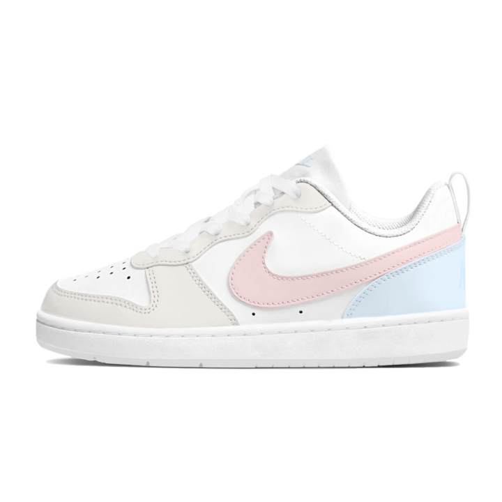 Nike Nike Court Borough Slip Resistant Cushioning Abrasion Resistant Low top Kids' Skateboarding Shoes White Blue Pink