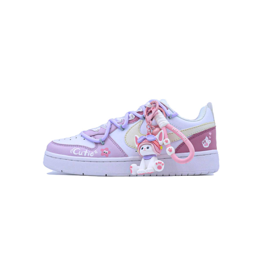 Nike Nike Court Borough Slip Resistant Abrasion Resistant Low top Kids' Skateboarding Shoes Cherry Blossom Pink Unisex