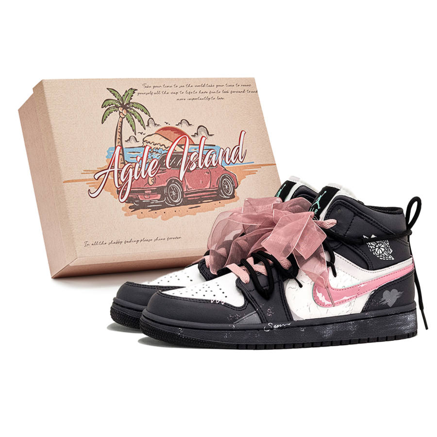 Jordan Jordan Air Jordan 1 Lively Island, Box, Love Fantasy Slip Resistant Cushioning Abrasion Resistant