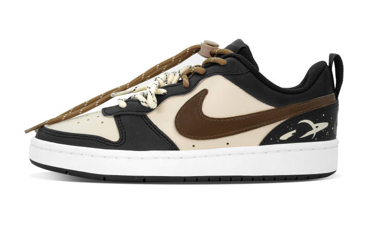 Nike Nike Court Borough Xingji Exploration Leather Low top Skateboard Shoes Black Brown Kids'