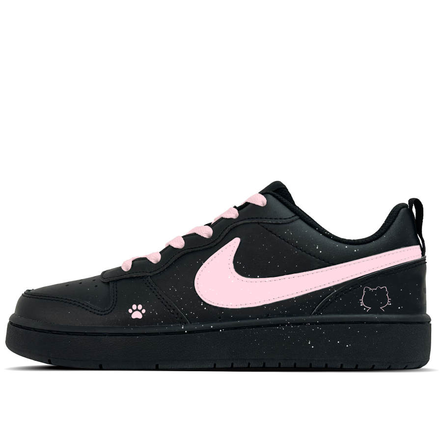 Nike Nike Court Borough Meowth Leather Abrasion Resistant Abrasion Resistant Low top Kids' Skateboarding Shoes Pink Unisex