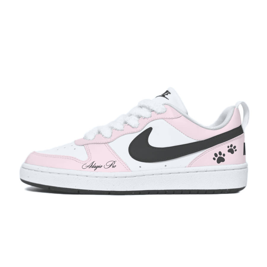 Nike Nike Court Borough Synthetic Leather Low top Kids' Skateboarding Shoes White Teenagers