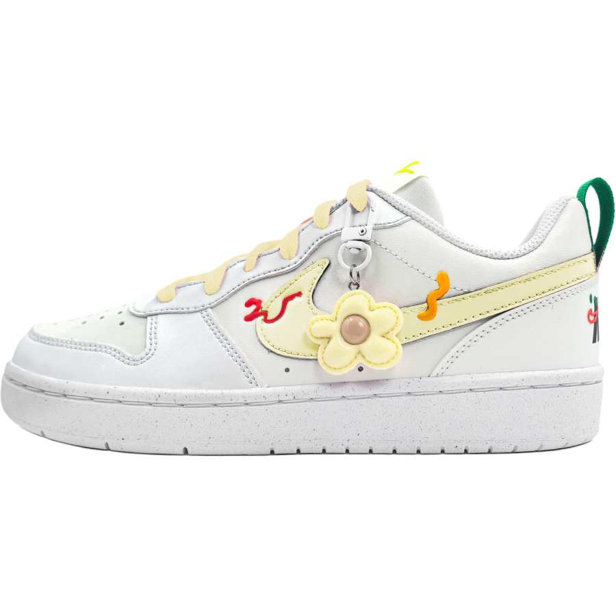 Nike Nike Court Borough Slip Resistant Abrasion Resistant Low top Kids' Skateboarding Shoes Cream Yellow Teenagers
