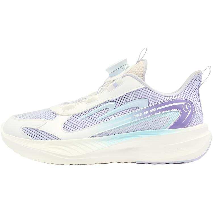 QIAODAN Cushioning, Wear Resistant Low top Running Shoes Kapok Purple/Jordan White Teenagers