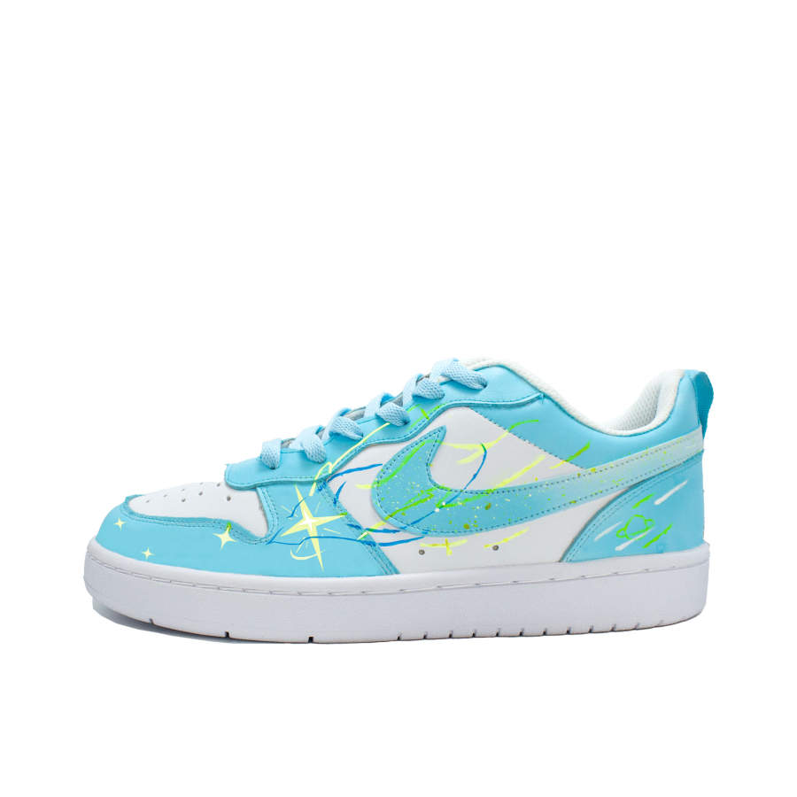 Nike Nike Court Borough Low 2 Leather Slip Resistant Cushioning Abrasion Resistant Low top Kids' Skateboarding Shoes Blue