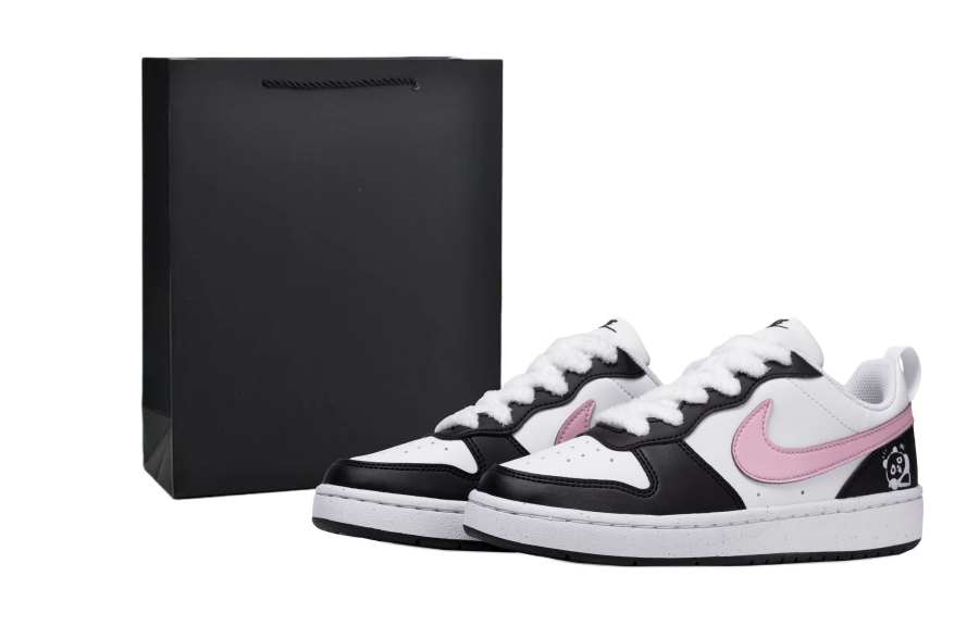 Nike Nike Court Borough LOW RECRAFT Breathable Low top Kids' Skateboarding Shoes Black Pink Teenagers