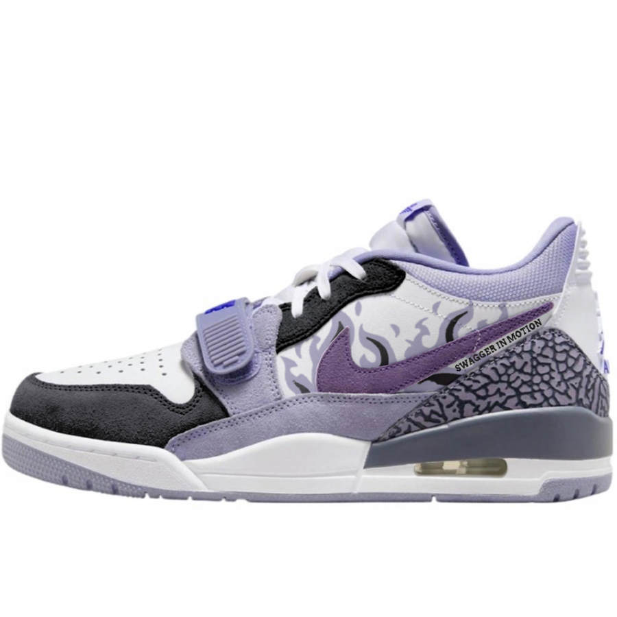 Jordan Jordan Air Jordan Legacy Burn Abrasion Resistant Abrasion Resistant Low top Kids Lifestyle Shoes Black Purple White