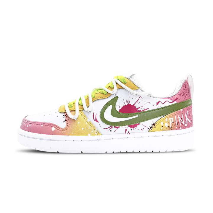 Nike Nike Court Borough Fruit Multicolor Leather Slip Resistant Abrasion Resistant Cushioning