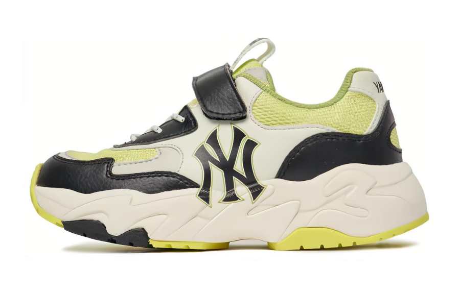MLB Big Ball Chunky Cushioning, Wear Resistant Low top Kids Lifestyle Shoes White Green Kids'