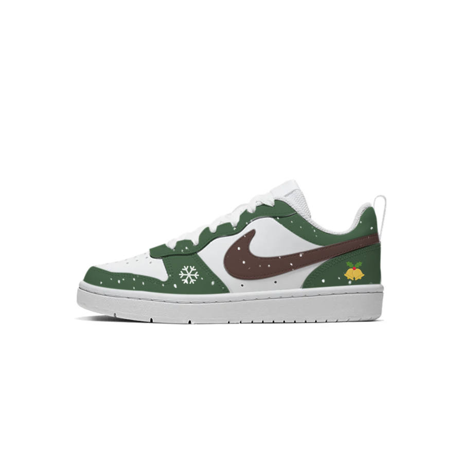 Nike Nike Court Borough Synthetic Leather Low top Kids' Skateboarding Shoes Christmas Green