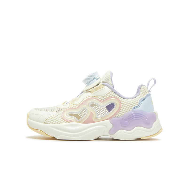 XTEP Fabric Slip Resistant Abrasion Resistant Low top Casual Shoes Light Purple New White Kids'