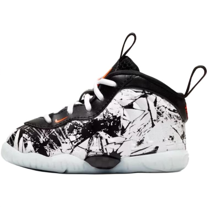 Nike Nike Foamposite One Abrasion Resistant Mid top Toddler Shoes Black White Infant And Toddler