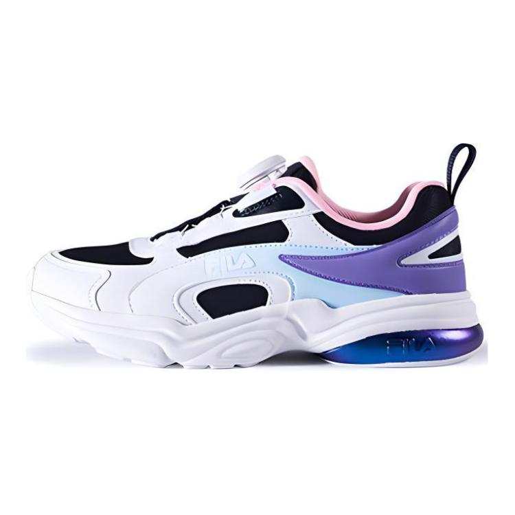 FILA KIDS VOLANTE 2 Slip Resistant Abrasion Resistant Low top Kids' Running Shoes White Purple Teenagers
