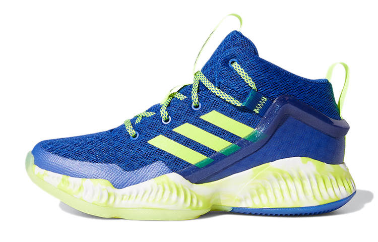 Adidas Adidas Lockdown J Breathable Mid top Children's Basketball Shoes Blue Teenagers