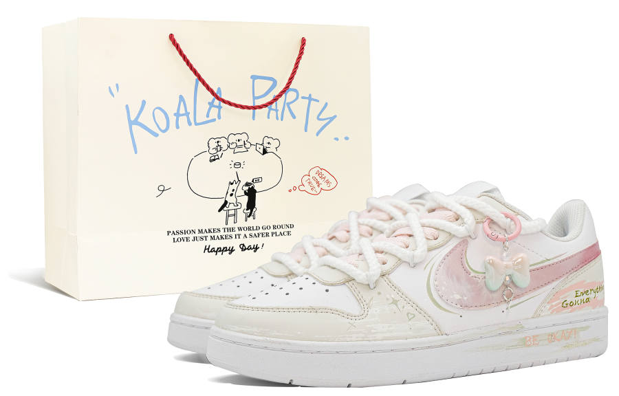 Nike Nike Court Borough Leather Low top Kids' Skateboarding Shoes Pink Teenagers