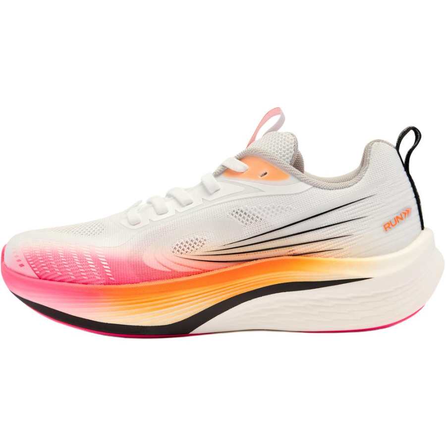 QIAODAN Fabric Fashion Trend Low top Running Shoes White Pink Unisex