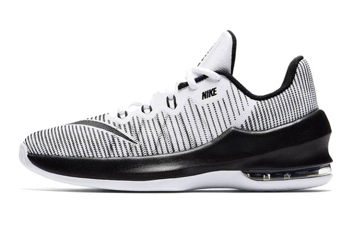 Nike Nike Air Max Infuriate 2 Low Cushioning Abrasion Resistant Rebound Low top Basketball Shoes Black White Unisex