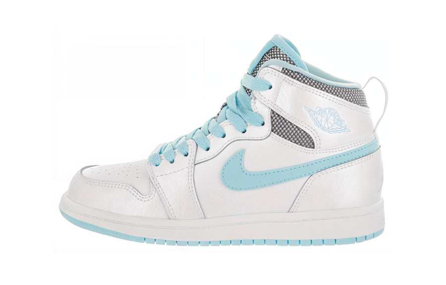 Jordan Jordan Air Jordan 1 Non slip Lightweight High top Children's Basketball Shoes Blue White Children Aged 3 7 Years Old