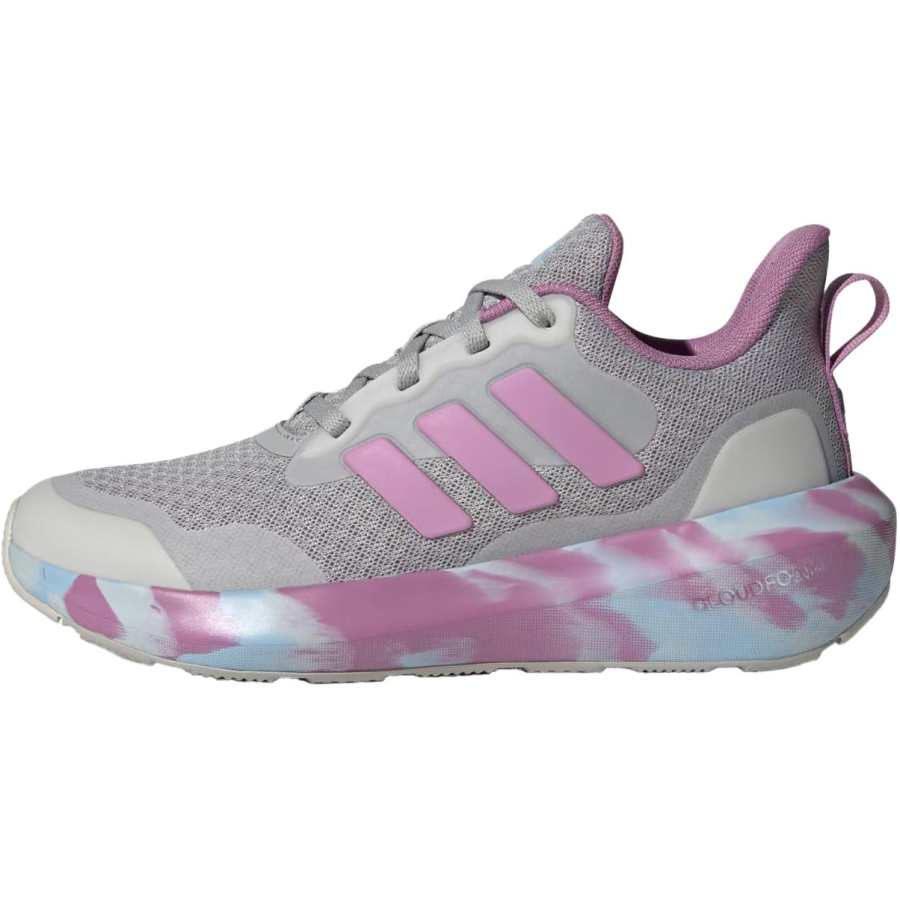 Adidas Adidas Fortarun 2.0 Slip Resistant Abrasion Resistant Low top Kids' Running Shoes Gray Purple Teenagers